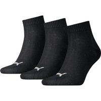 PUMA Plain Quarter-Socken 3er-Pack, Größe 43-46 in Schwarz