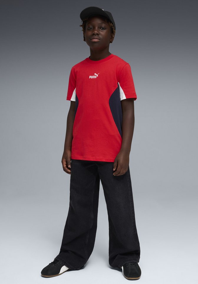 PUMA T-Shirt ESS BLOCK TEE B Kurzarm, Rundhalsausschnitt, ohne Kapuze – Bild 3 von 5