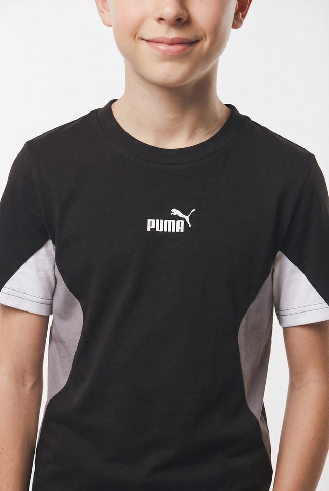 PUMA T-Shirt ESS BLOCK TEE B Kurzarm, Rundhalsausschnitt, ohne Kapuze – Bild 3 von 5