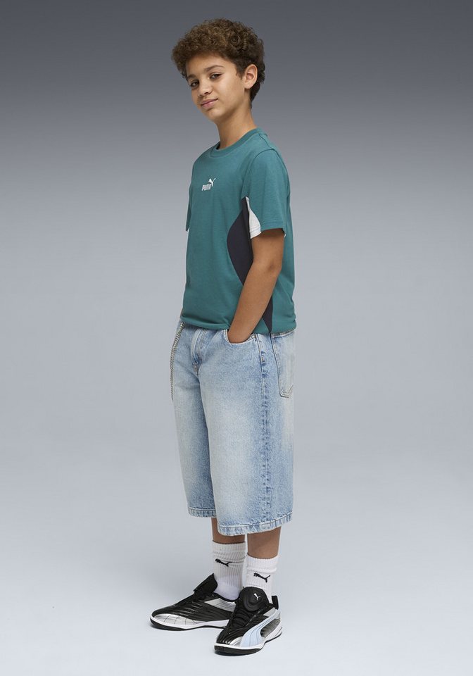 PUMA T-Shirt ESS BLOCK TEE B Kurzarm, Rundhalsausschnitt, ohne Kapuze – Bild 3 von 5