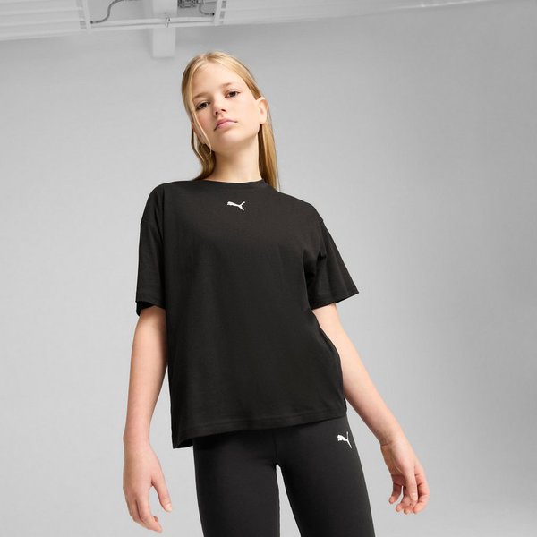 PUMA T-Shirt ESS CENTERED CAT LOGO BOXY TEE G kastenförmiges Shirt, Kurzarm, modern