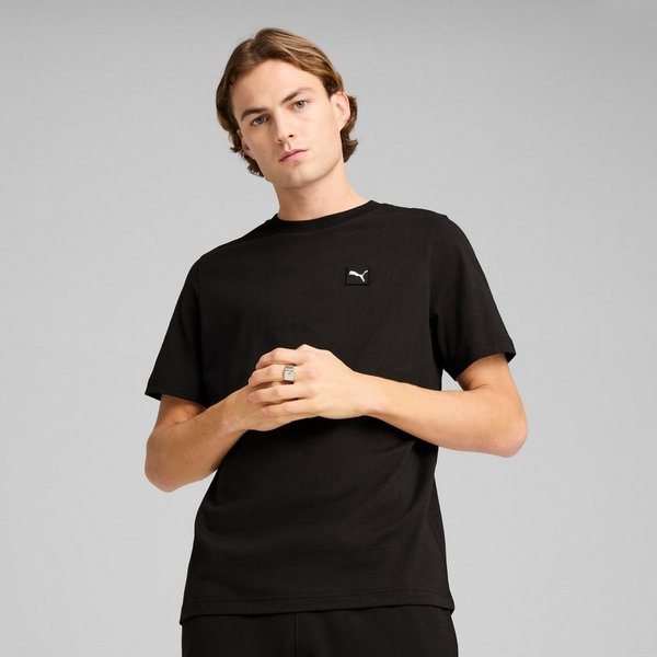 PUMA T-Shirt ESS ELEVATED TEE Kurzarmdesign, Rundhalsausschnitt, aus Baumwolle