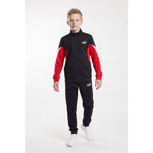 PUMA Trainingsanzug ESS BLOCK POLY SUIT B (2-tlg), zweiteiliges Set, mit Reißverschluss am Oberteil, Regular Fit