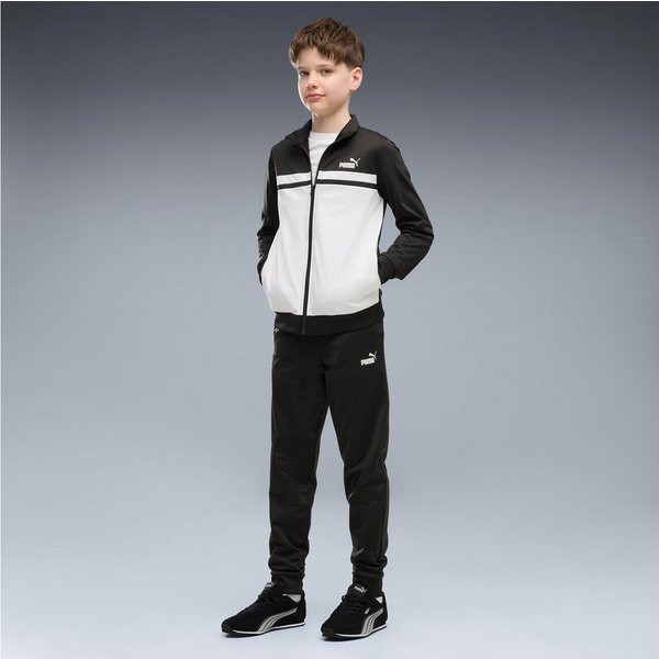 PUMA Trainingsanzug POLY COLORBLOCK SUIT B (2-tlg), zweiteiliges Set, mit Reißverschluss am Oberteil, aus Polyester