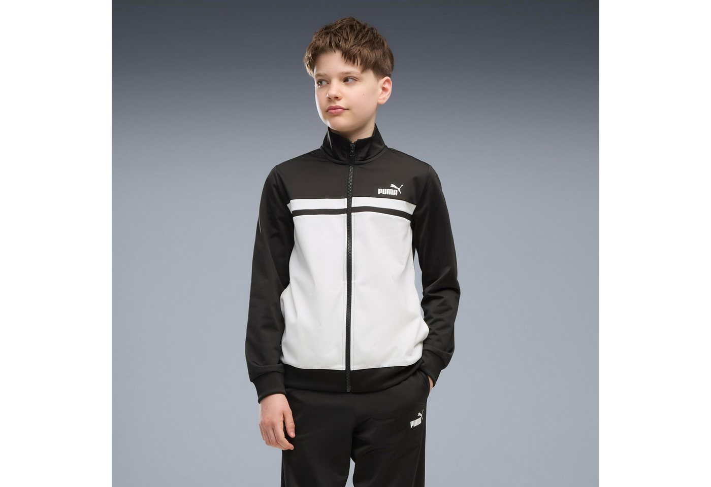 PUMA Trainingsanzug POLY COLORBLOCK SUIT B (2-tlg), zweiteiliges Set, mit Reißverschluss am Oberteil, aus Polyester – Bild 3 von 5