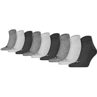 PUMA Unisex Quarter Socken, 9er Pack - Quarter Plain ECOM 9P, Logo, einfarbig, Größe 39-42 in Grau