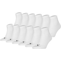 PUMA Unisex Quarter Socken, 12er Pack - Quarter Plain ECOM 12P, Logo, uni, Größe 43-46 in Weiß