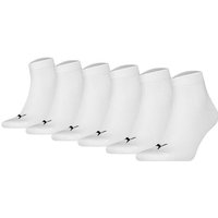 PUMA Unisex Quarter Socken, 6er Pack - Quarter Plain ECOM 6P, Logo, uni, Größe 47-49 in Weiß
