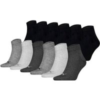 PUMA Unisex Quarter Socken, 12er Pack - Quarter Plain ECOM 12P, Logo, uni, Größe 47-49 in Schwarz