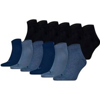 PUMA Unisex Quarter Socken, 12er Pack - Quarter Plain ECOM 12P, Logo, uni, Größe 39-42 in Bunt