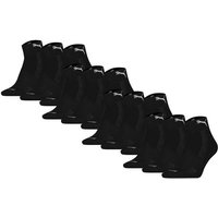 PUMA Unisex Quartersocken, 12er Pack - Cushioned Quarter 12P, Logo, einfarbig, Größe 43-46 in Schwarz