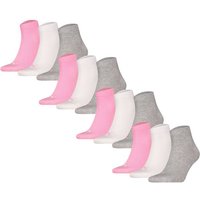 PUMA Unisex Quartersocken, 12er Pack - Quarter Plain 12P, Logo, einfarbig, Größe 39-42 in Grau