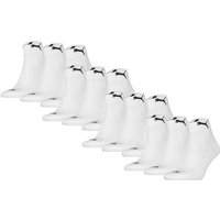 PUMA Unisex Quartersocken, 12er Pack - Cushioned Quarter 12P, Logo, einfarbig, Größe 35-38 in Weiß