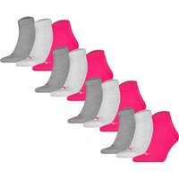 PUMA Unisex Quartersocken, 12er Pack - Quarter Plain 12P, Logo, einfarbig, Größe 39-42 in Pink