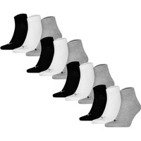 PUMA Unisex Quartersocken, 12er Pack - Quarter Plain 12P, Logo, einfarbig, Größe 43-46 in Grau