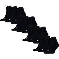 PUMA Unisex Quartersocken, 12er Pack - Quarter Plain 12P, Logo, einfarbig, Größe 39-42 in Schwarz