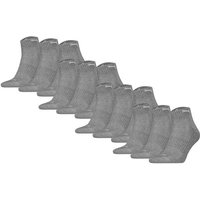 PUMA Unisex Quartersocken, 12er Pack - Cushioned Quarter 12P, Logo, einfarbig, Größe 43-46 in Grau