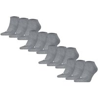 PUMA Unisex Sneakersocken, 12er Pack - Cushioned Sneaker 12P, Logo, einfarbig, Größe 35-38 in Grau
