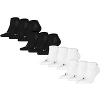 PUMA Unisex Sneakersocken, 12er Pack - Cushioned Sneaker 12P, Logo, einfarbig, Größe 43-46 in Schwarz