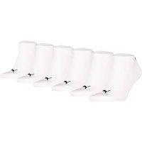 PUMA Unisex Sneakersocken, 6er Pack - Sneaker Plain ECOM 6P, Logo, einfarbig, Größe 35-38 in Weiß