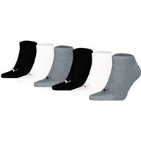 PUMA Unisex Sneakersocken, 6er Pack - Sneaker Plain ECOM 6P, Logo, einfarbig, Größe 39-42 in Schwarz