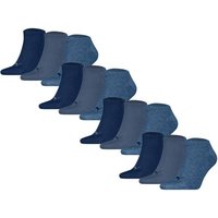 PUMA Unisex Sneakersocken, 12er Pack - Sneaker Plain 12P, Logo, einfarbig, Größe 39-42 in Blau