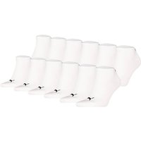 PUMA Unisex Sneakersocken, 12er Pack - Sneaker Plain ECOM 12P, Logo, einfarbig, Größe 39-42 in Weiß