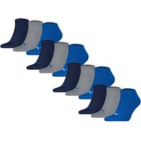 PUMA Unisex Sneakersocken, 12er Pack - Sneaker Plain 12P, Logo, einfarbig, Größe 43-46 in Grau
