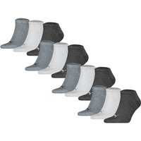PUMA Unisex Sneakersocken, 12er Pack - Sneaker Plain 12P, Logo, einfarbig, Größe 43-46 in Grau