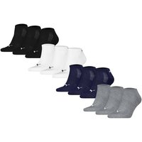PUMA Unisex Sneakersocken, 12er Pack - Cushioned Sneaker 12P, Logo, einfarbig, Größe 43-46 in Bunt