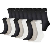 PUMA Unisex Socken, 18er Pack - Sport Crew Sock,Tennissocken, ECOM, Größe 39-42 in Schwarz