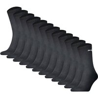 PUMA Unisex Sportsocken, 12er Pack - Sport Crew Socken, ECOM, Logo, einfarbig, Größe 39-42 in Schwarz