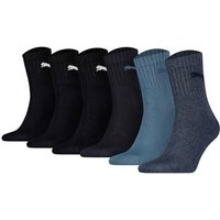 PUMA Unisex Sportsocken, 6 Paar - Short Crew Socks, Tennissocken, einfarbig, Größe 47-49 in Schwarz