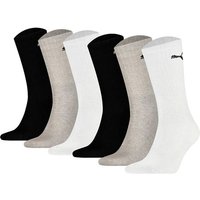 PUMA Unisex Sportsocken, 6 Paar - Tennissocken, Crew Sport Socken, einfarbig, Größe 43-46 in Schwarz