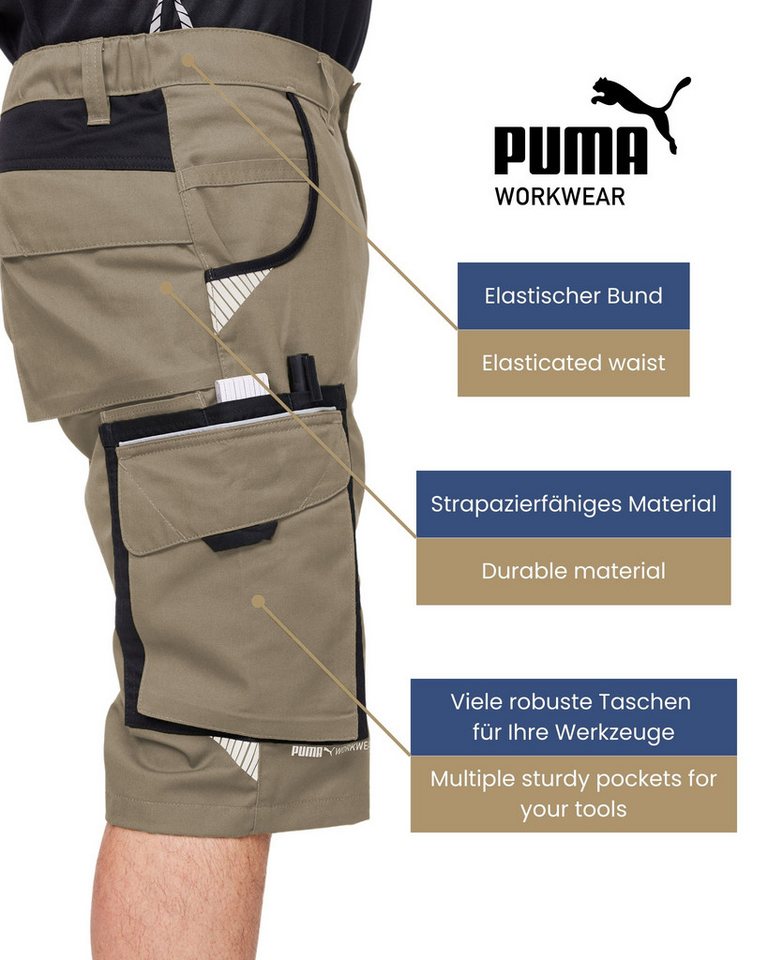 PUMA Workwear Arbeitsshorts PRECISION X - kurze Arbeitshose Herren - Bequeme Passform Robustes und flexibles Material mit Reflektoren - Praktische Taschen – Bild 3 von 5