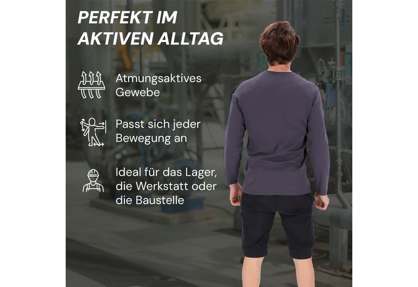 PUMA Workwear Longsleeve ADVANCED Langarm Shirt Herren mit Utility Fach am Oberarm Robustes und atmungsaktives Gewebe - Für Handwerk und Logistik – Bild 4 von 5