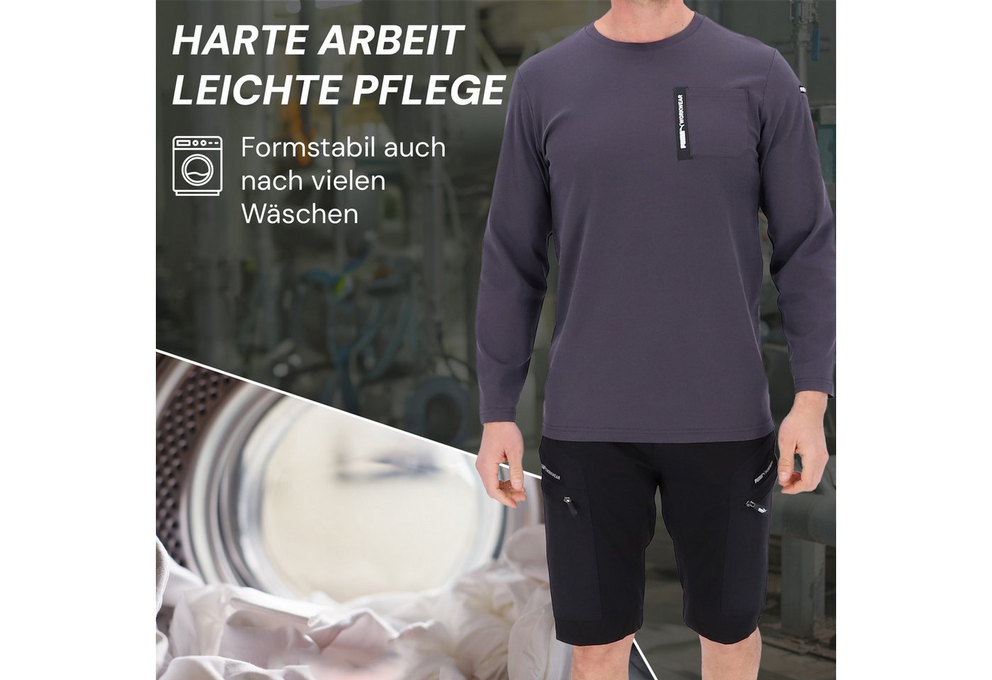 PUMA Workwear Longsleeve ADVANCED Langarm Shirt Herren mit Utility Fach am Oberarm Robustes und atmungsaktives Gewebe - Für Handwerk und Logistik – Bild 5 von 5