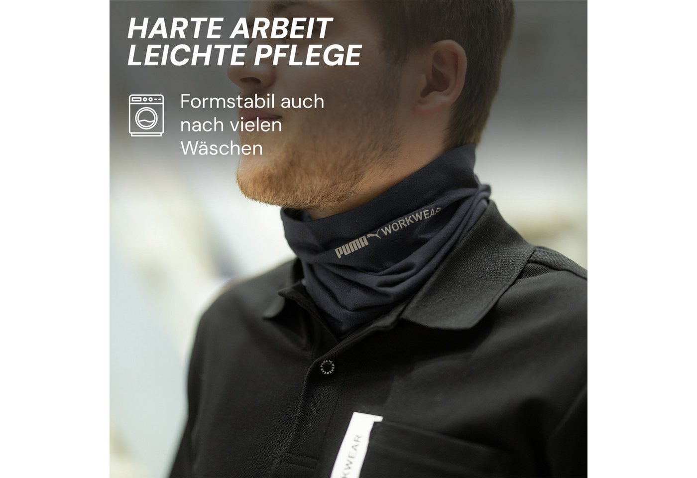 PUMA Workwear Multifunktionstuch - Schlauchschal, Halswärmer - Winddicht - Ideal für die Outdoor Arbeit, Schutz vor UV, Insekten, Wind, Staub und verhindert Bri – Bild 5 von 5
