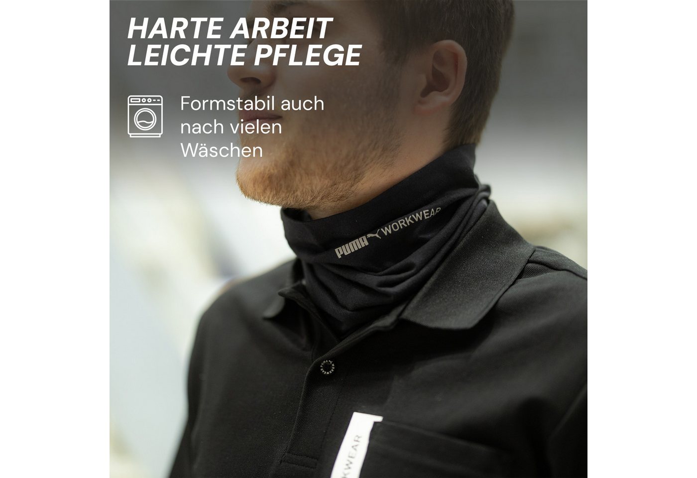 PUMA Workwear Multifunktionstuch - Schlauchschal, Halswärmer - Winddicht - Ideal für die Outdoor Arbeit, Schutz vor UV, Insekten, Wind, Staub und verhindert Bri – Bild 5 von 5