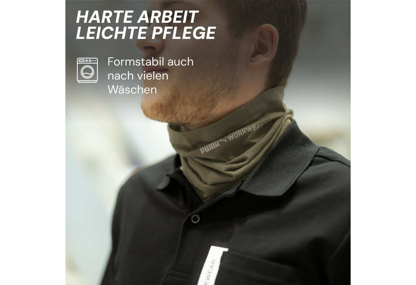 PUMA Workwear Multifunktionstuch - Schlauchschal, Halswärmer - Winddicht - Ideal für die Outdoor Arbeit, Schutz vor UV, Insekten, Wind, Staub und verhindert Bri – Bild 5 von 5
