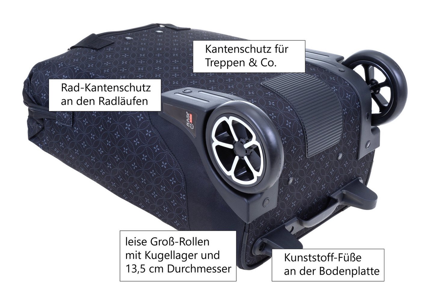PUNTA Einkaufstrolley Big Wheel große Räder 40 Liter Einkaufsroller, Trolley Shopper Einkaufskorb Einkaufstrolly 10303 + Thermo Tasche – Bild 3 von 5