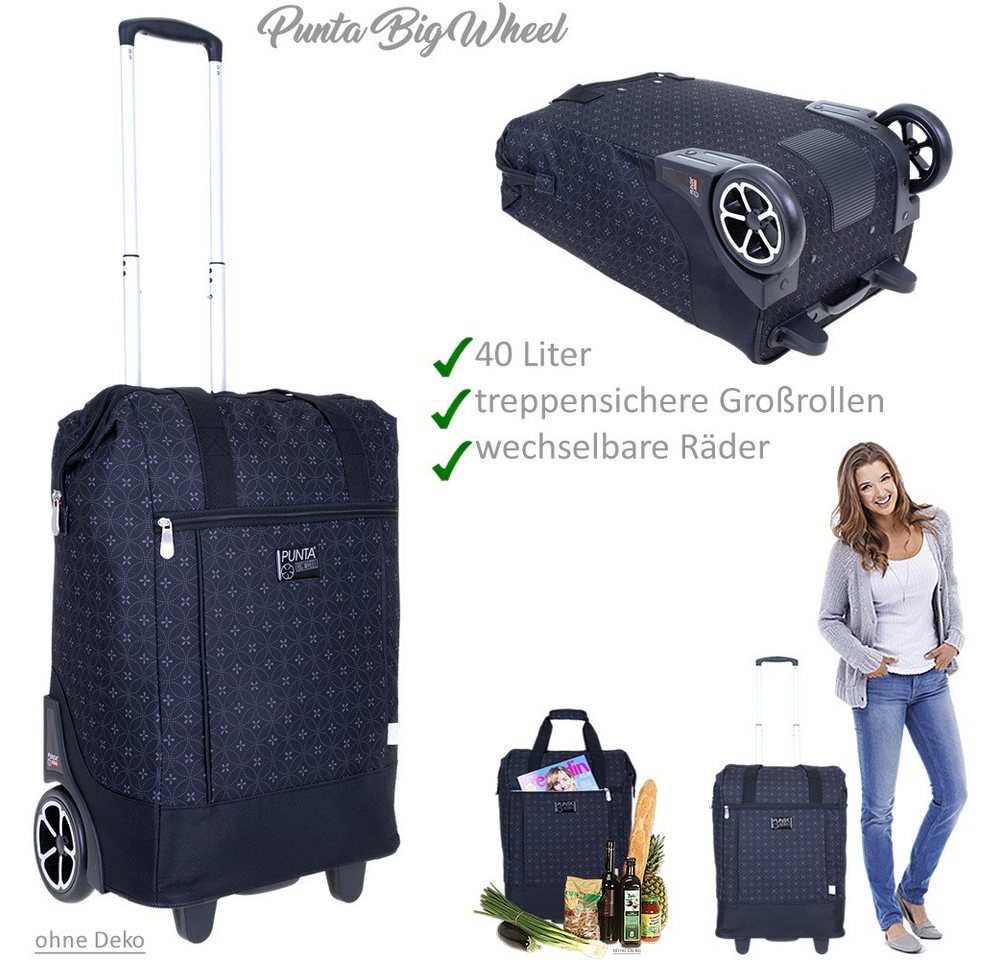 PUNTA Einkaufstrolley Big Wheel große Räder 40 Liter Einkaufsroller, Trolley Shopper Einkaufskorb Einkaufstrolly 10303 + Thermo Tasche – Bild 5 von 5