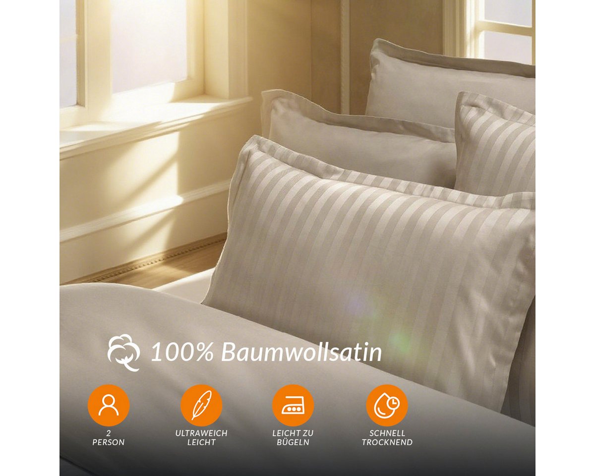 Pure cottom Bettlaken Baumwollsatin, in verschiedenen Farben & Größen – Bild 2 von 5