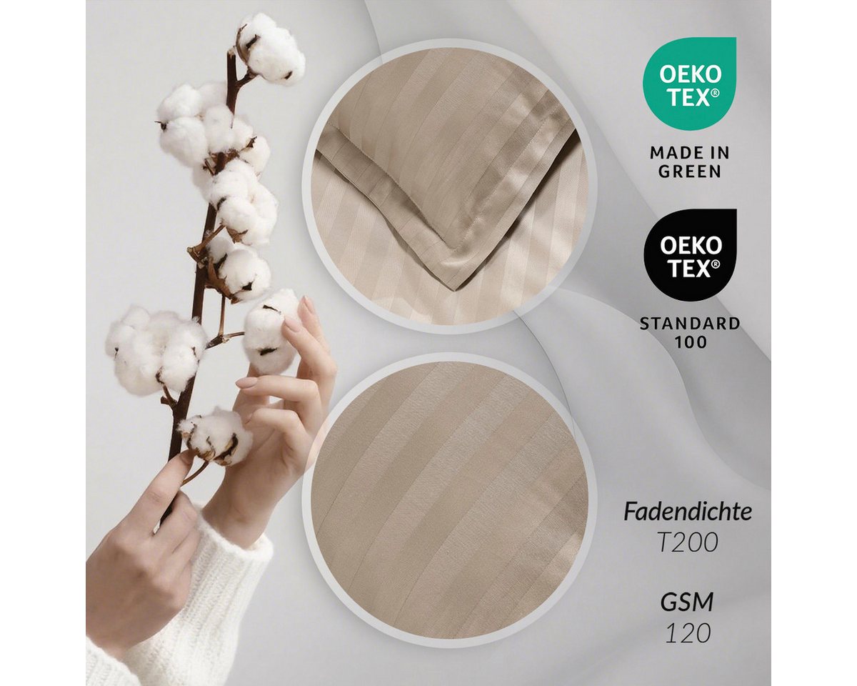 Pure cottom Bettlaken Baumwollsatin, in verschiedenen Farben & Größen – Bild 4 von 5