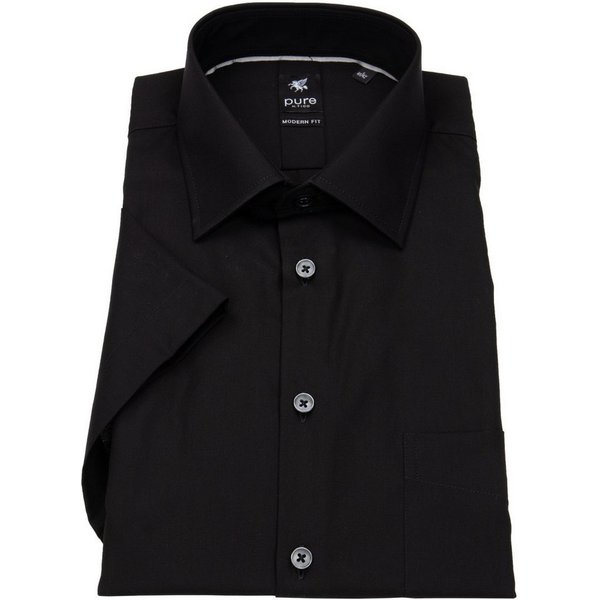Pure Kurzarmhemd Modern Fit leicht tailliert bügelfrei Kentkragen
