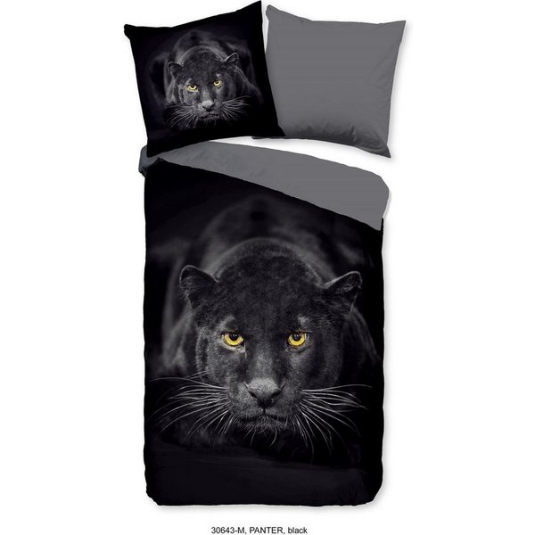 PURE luxury collection Bettwäsche PANTER Bettwäsche-Set Bettbezug & Kissenbezüge, Renforcé, 2 teilig, tiere