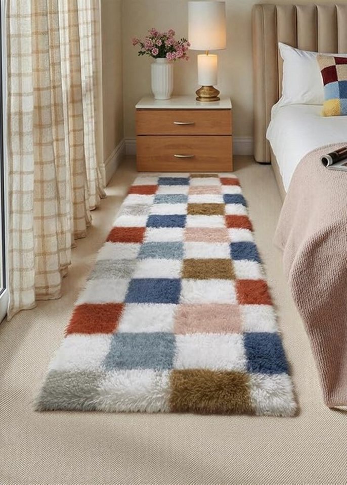 PURECOZY Hochflor-Teppich Mikrofaser-Teppich, Waschbar Weich & Kuschelig, rechteckig, Höhe: 40 mm, geeignet für verschiedene Innenräume, 60x180 cm – Bild 2 von 5