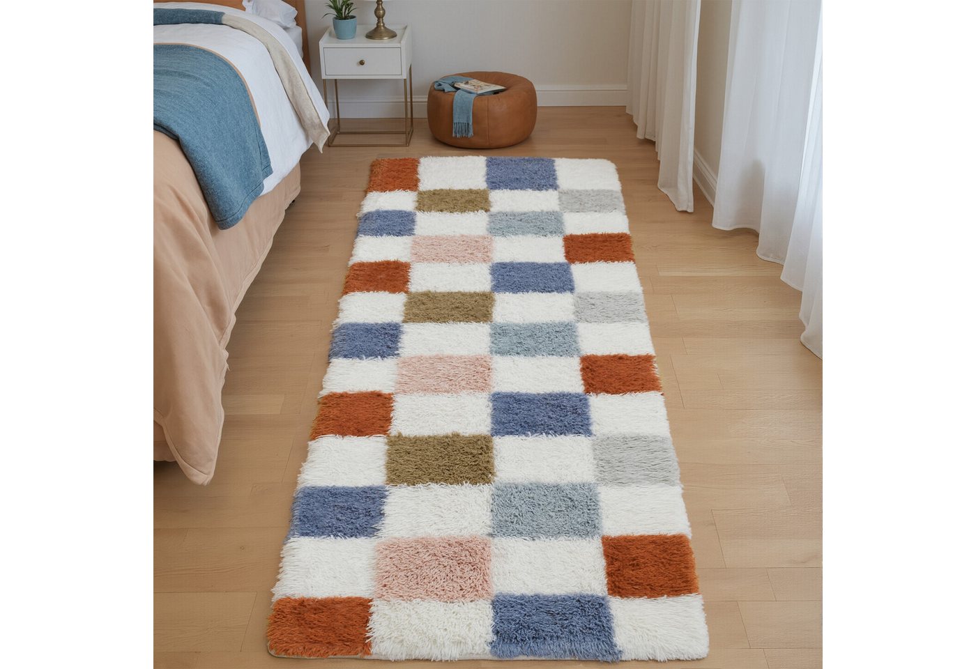 PURECOZY Hochflor-Teppich Mikrofaser-Teppich, Waschbar Weich & Kuschelig, rechteckig, Höhe: 40 mm, geeignet für verschiedene Innenräume, 60x180 cm – Bild 3 von 5