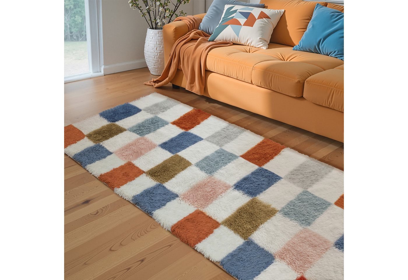 PURECOZY Hochflor-Teppich Mikrofaser-Teppich, Waschbar Weich & Kuschelig, rechteckig, Höhe: 40 mm, geeignet für verschiedene Innenräume, 60x180 cm – Bild 4 von 5