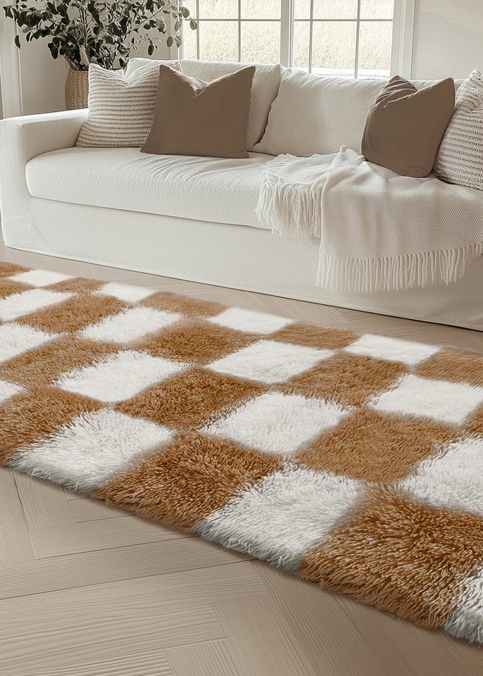 PURECOZY Hochflor-Teppich Mikrofaser-Teppich, Waschbar Weich & Kuschelig, rechteckig, Höhe: 40 mm, geeignet für verschiedene Innenräume, 60x180 cm – Bild 2 von 5